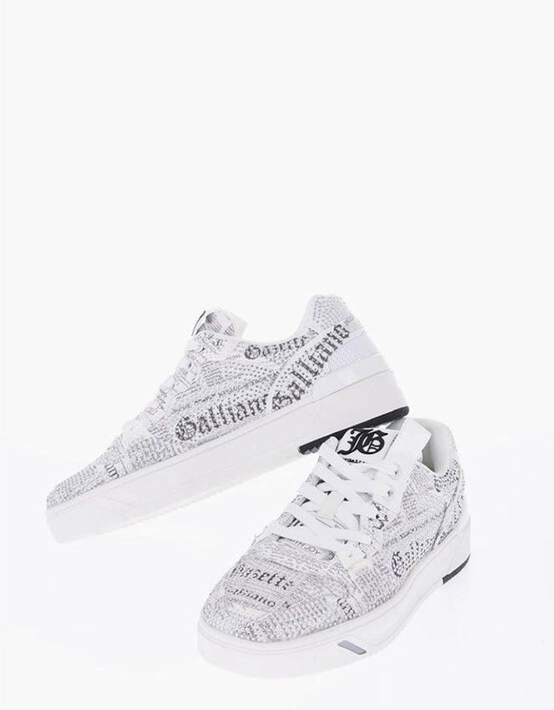 Lace-up Sneakers with Rhinestone Detailing Women - White, 5 of 4