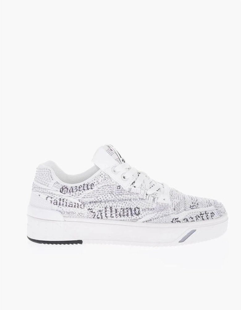 Lace-up Sneakers with Rhinestone Detailing Women - White
