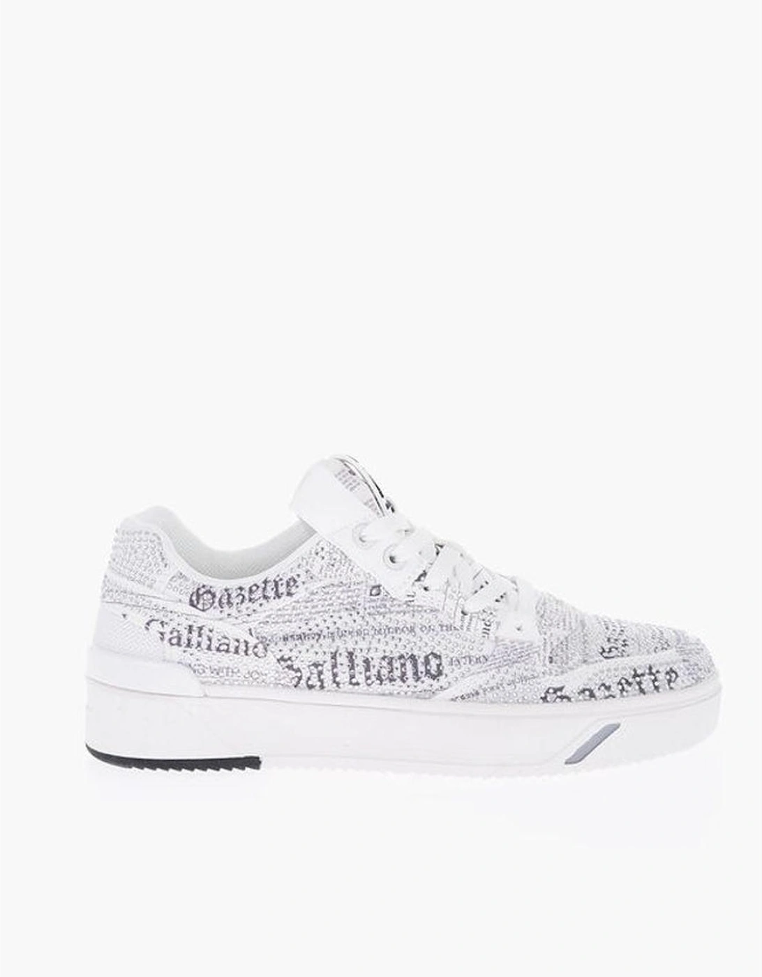 Lace-up Sneakers with Rhinestone Detailing Women - White