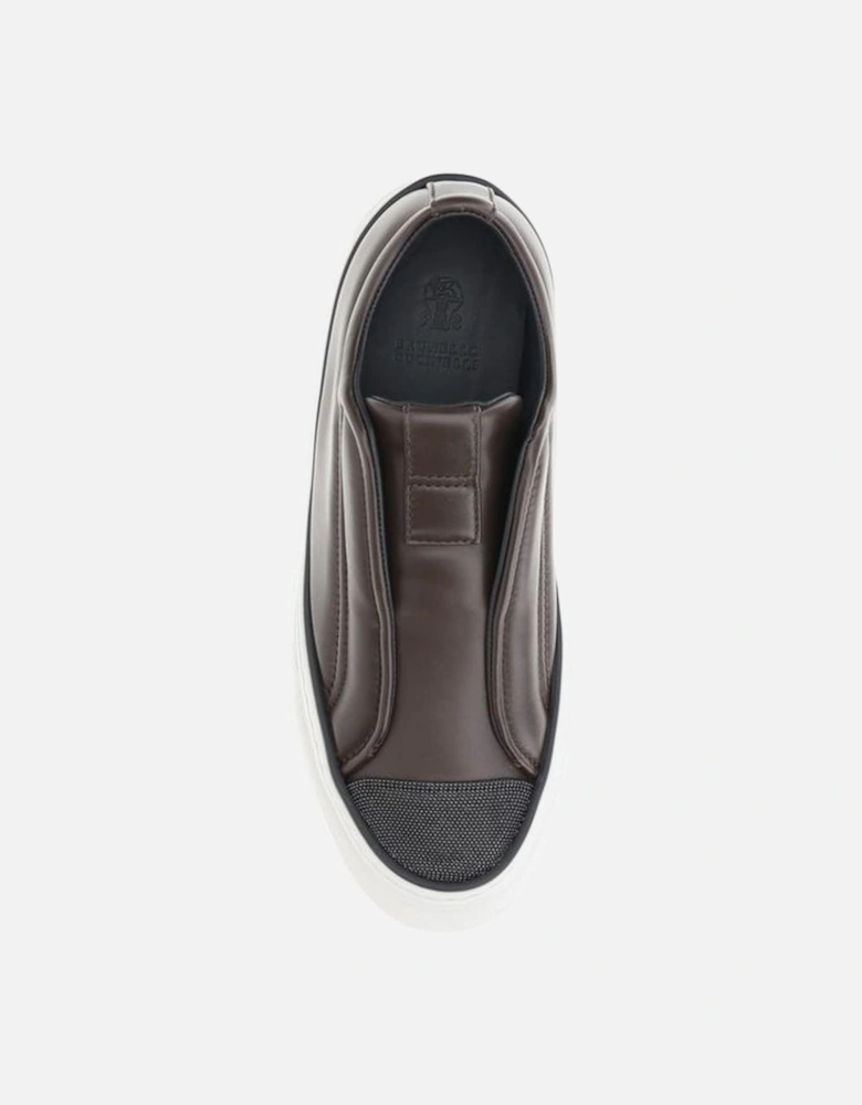 Slip-on Sneakers with Shiny Jewel Embellishments Women - Black