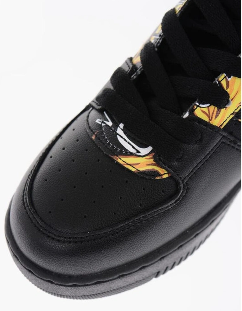 Leather Canvas Lace-Up Sneakers Women - Black