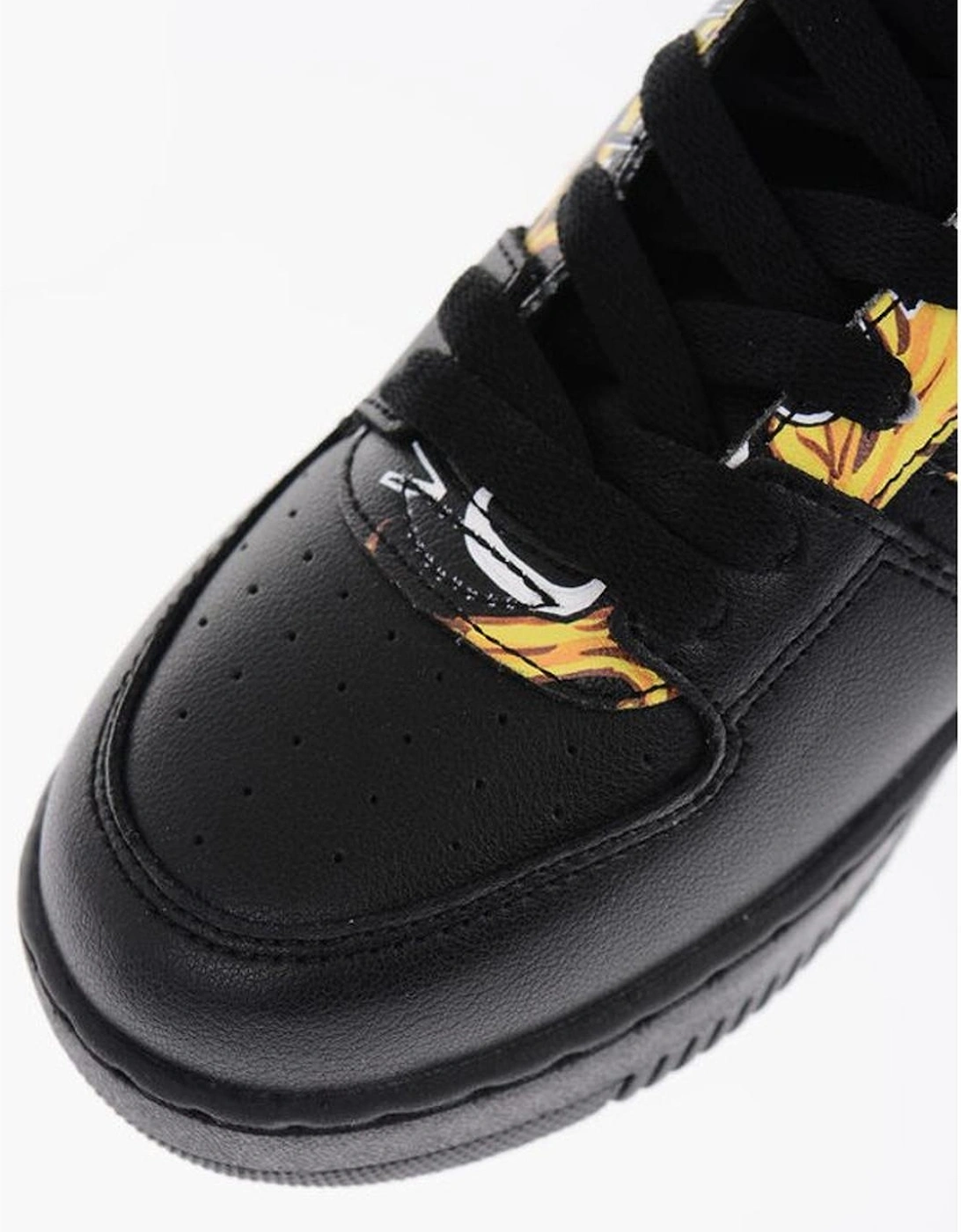 Leather Canvas Lace-Up Sneakers Women - Black
