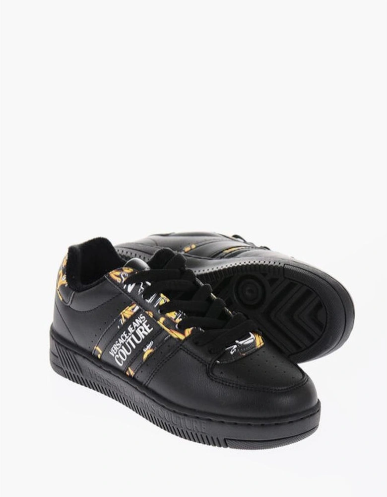Leather Canvas Lace-Up Sneakers Women - Black