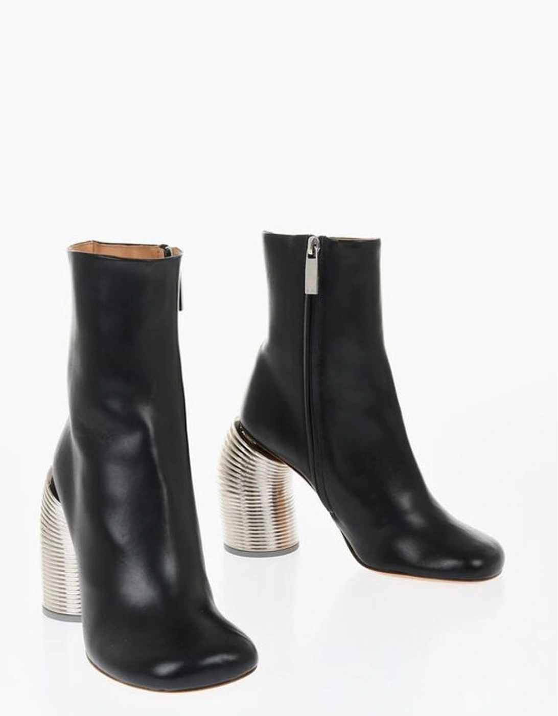 Leather Sole Zip Boots Women - Black, 6 of 5