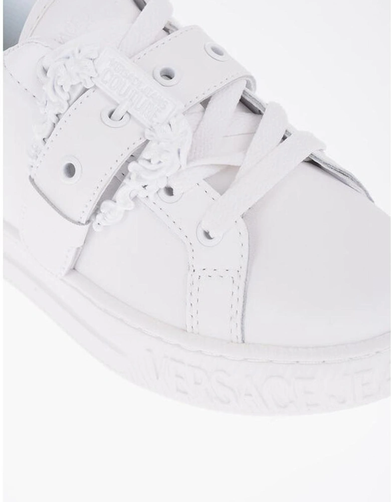 Lace-Up Canvas and Leather Sneakers Women - White