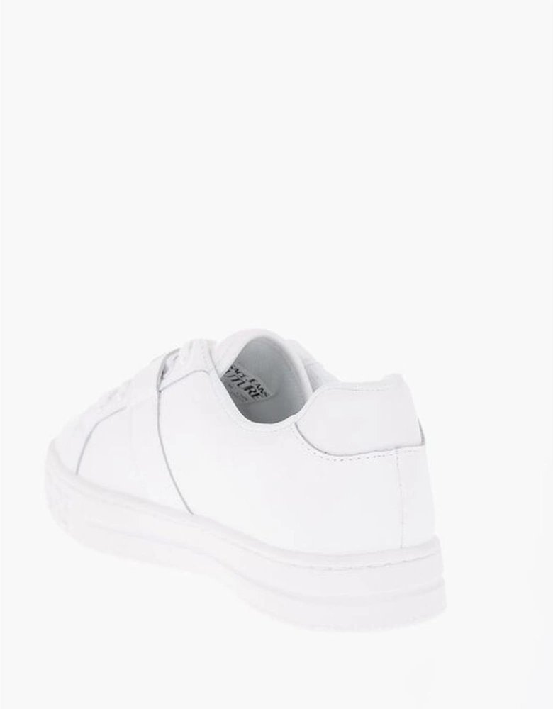 Lace-Up Canvas and Leather Sneakers Women - White