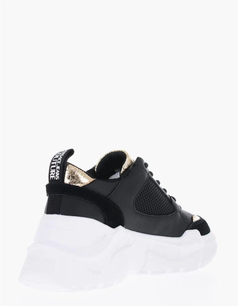Leather Canvas Lace-Up Sneakers Women - Black And White