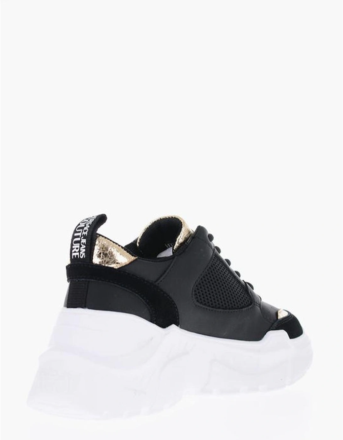 Leather Canvas Lace-Up Sneakers Women - Black And White