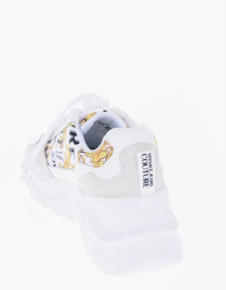 Lace-Up Leather Canvas Sneakers with Rubber Sole Women - White