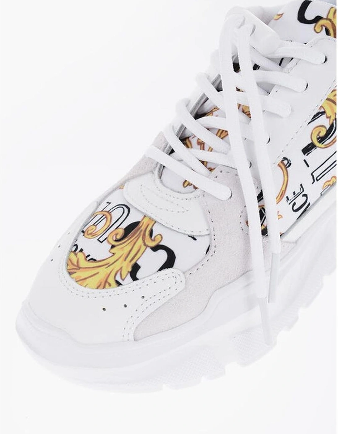 Lace-Up Leather Canvas Sneakers with Rubber Sole Women - White