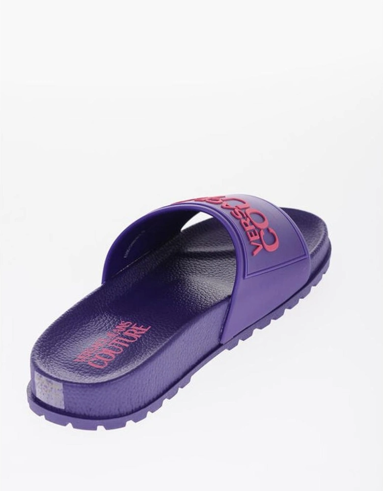 Rubber Sole Denim Rules Logo Sandals Women - Purple
