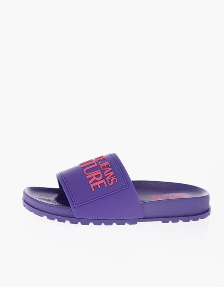 Rubber Sole Denim Rules Logo Sandals Women - Purple