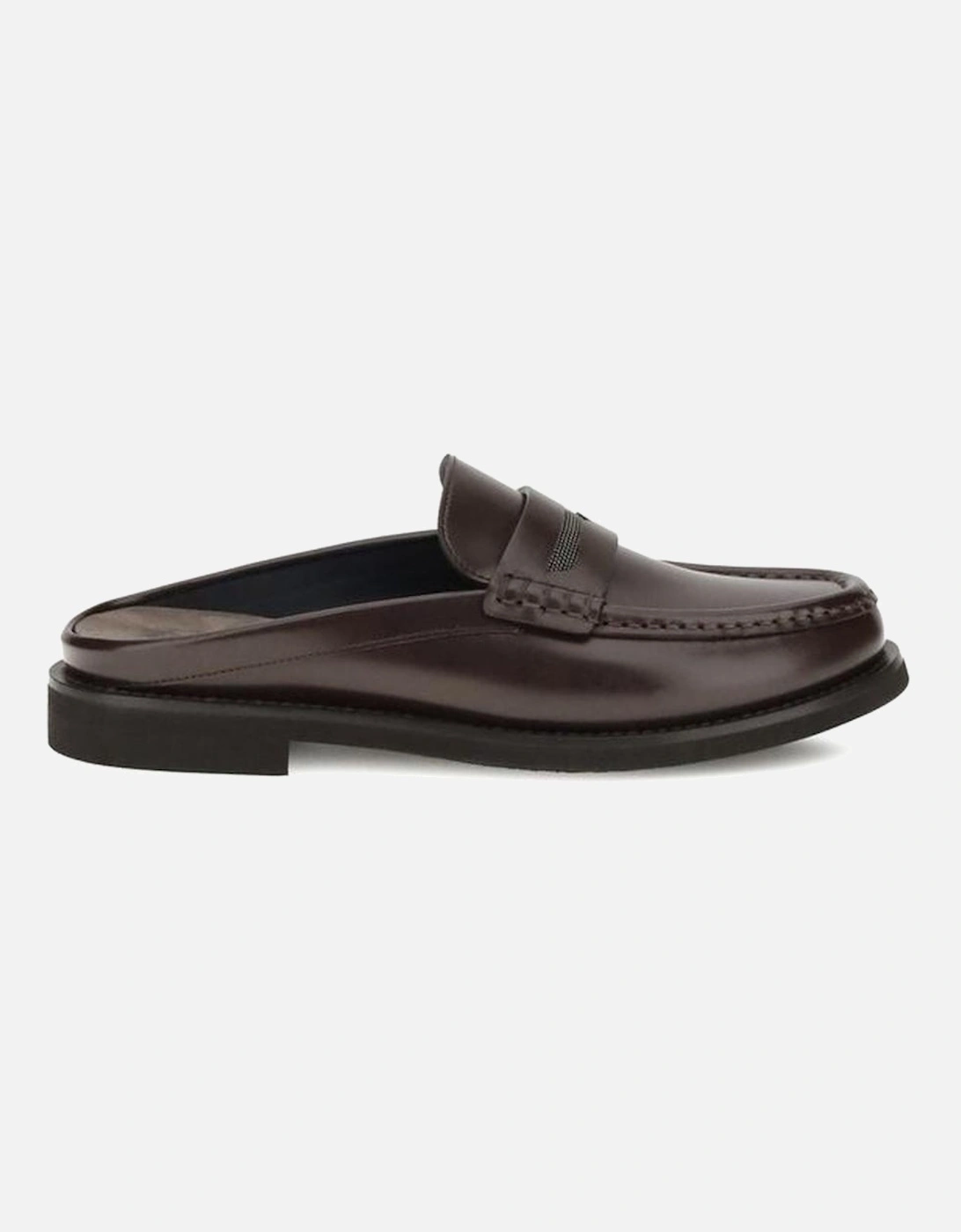 Leather Sabot Loafers with Jewel-Embellished Horsebit Women - Brown, 5 of 4