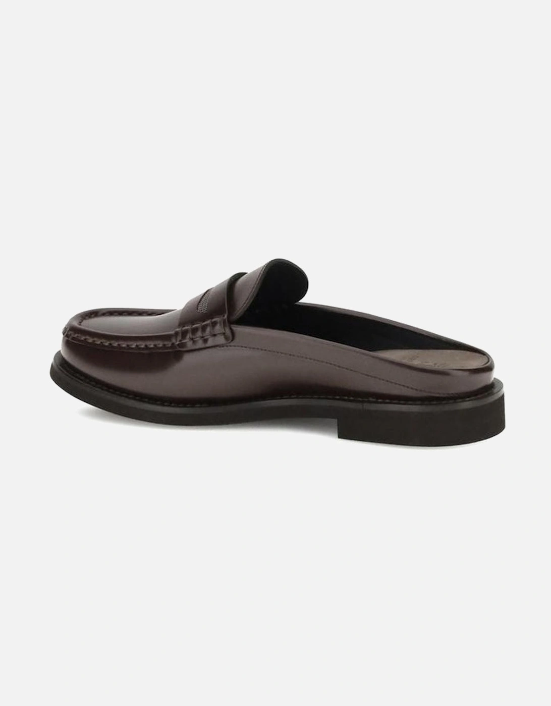 Leather Sabot Loafers with Jewel-Embellished Horsebit Women - Brown
