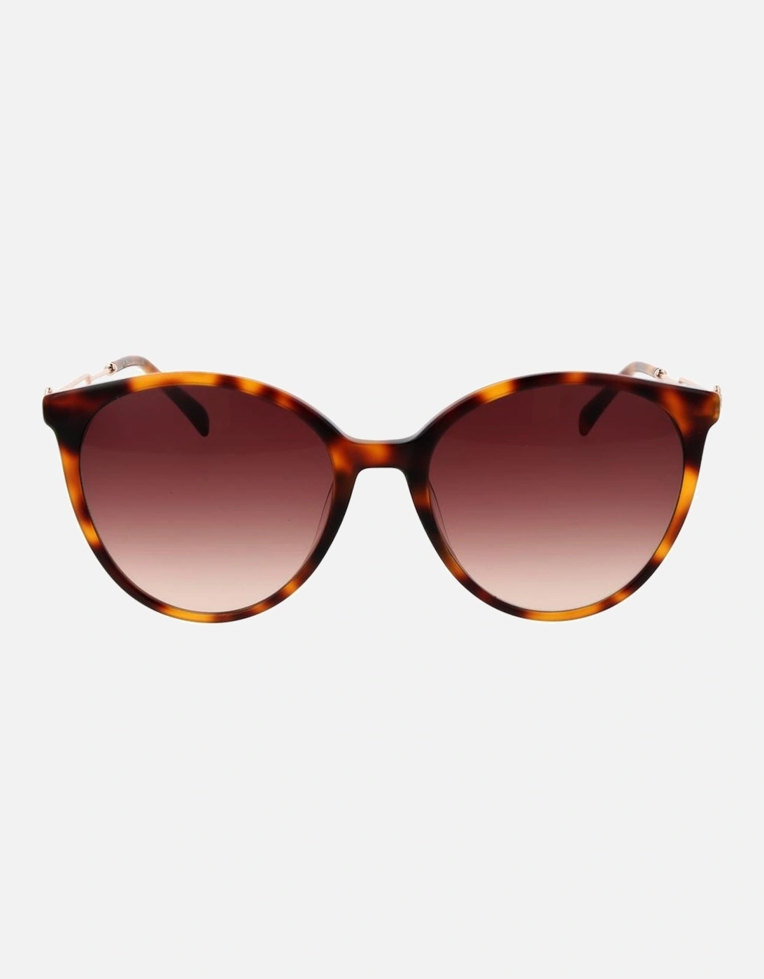 Round Acetate Sunglasses with Gradient Lenses Women - Brown