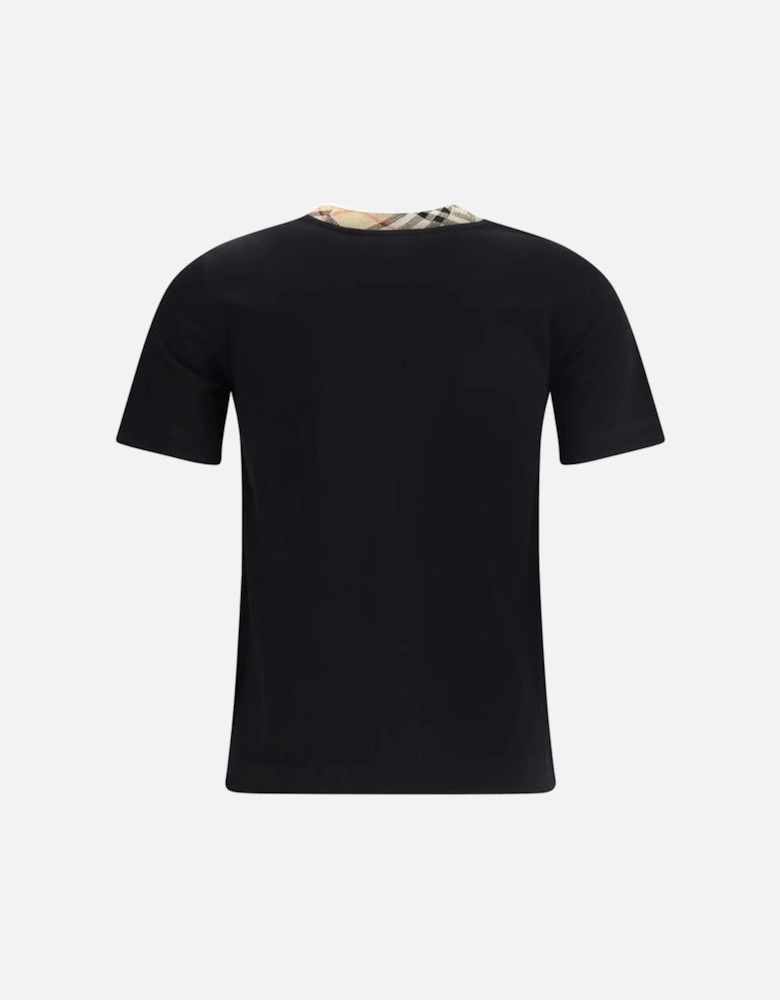 Cotton T-Shirt with Archivio Check Pattern Women - Black