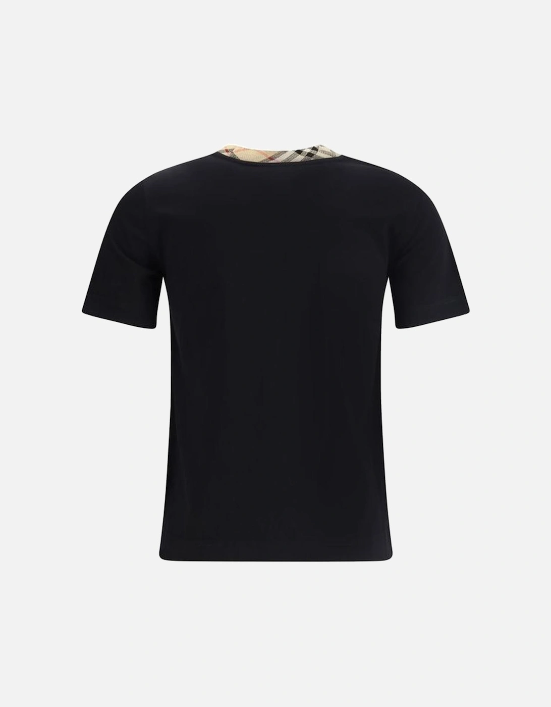 Cotton T-Shirt with Archivio Check Pattern Women - Black