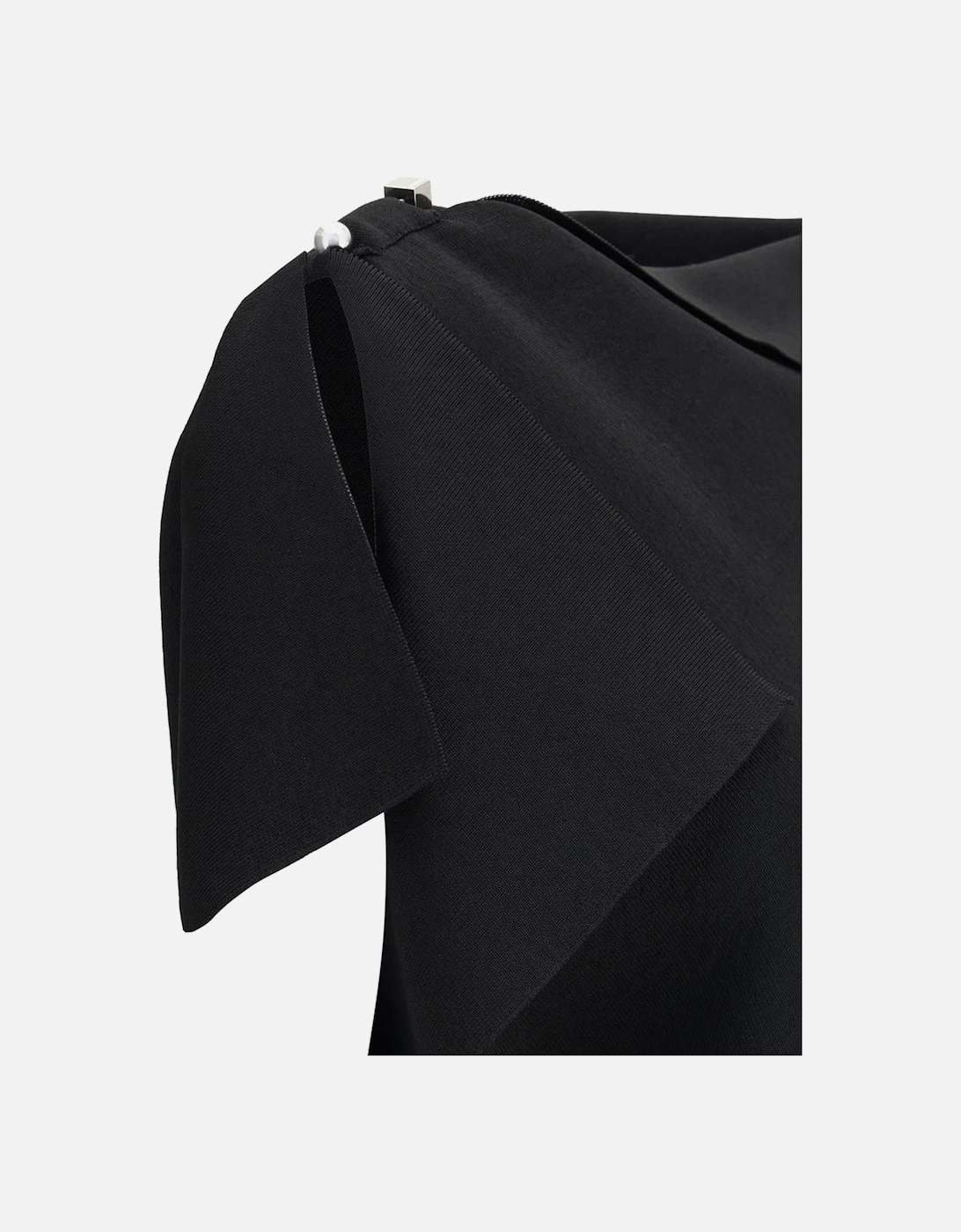 Trapeze Mini Dress with Brooch Detail Women - Black Dresses