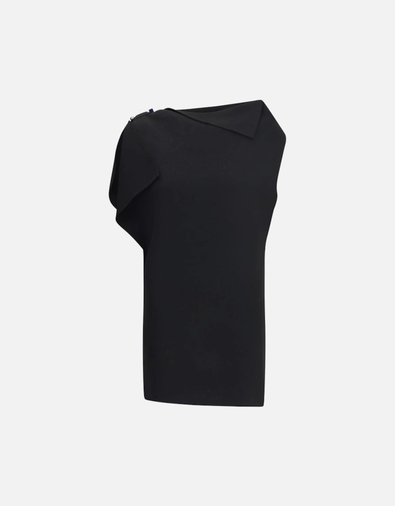 Trapeze Mini Dress with Brooch Detail Women - Black Dresses