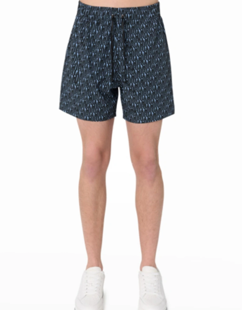 ALL OVER SWIM SHORTS DUSTY BLUE
