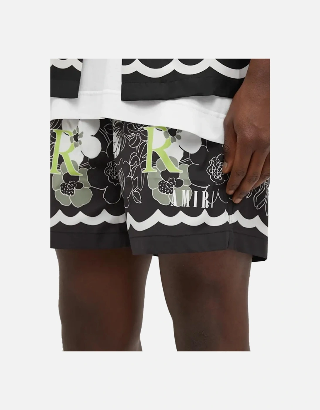 FLOWER SWIM SHORTS BLACK GREEN
