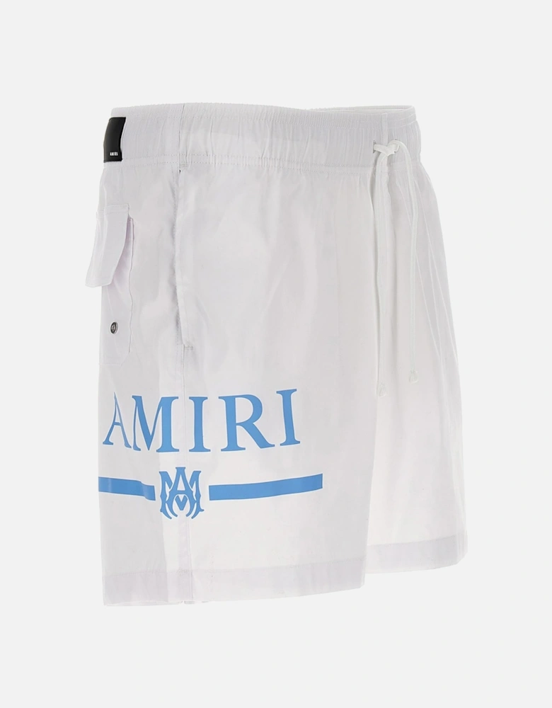 MA BAR LOGO SWIM SHORTS WHITE