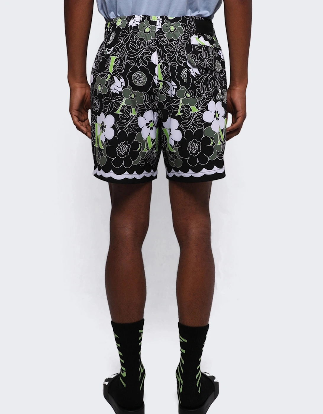 FLOWER SWIM SHORTS BLACK GREEN