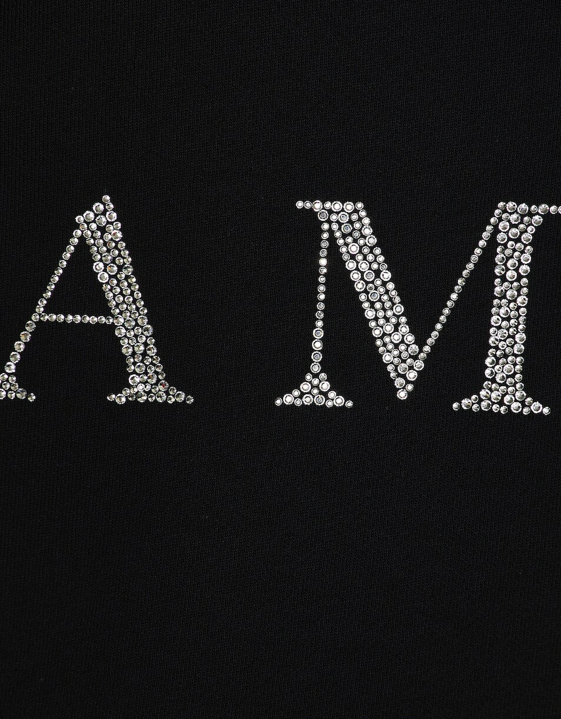 CRYSTAL EMBELLISHED LOGO HOODIE BLACK