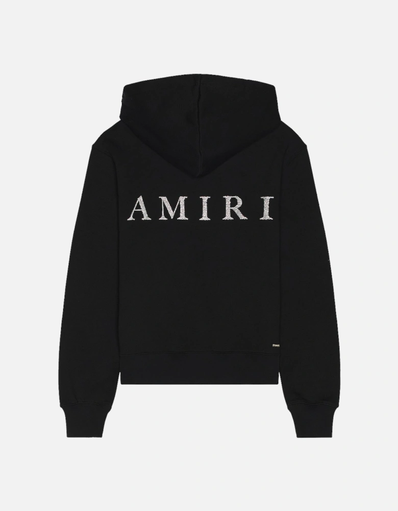CRYSTAL EMBELLISHED LOGO HOODIE BLACK