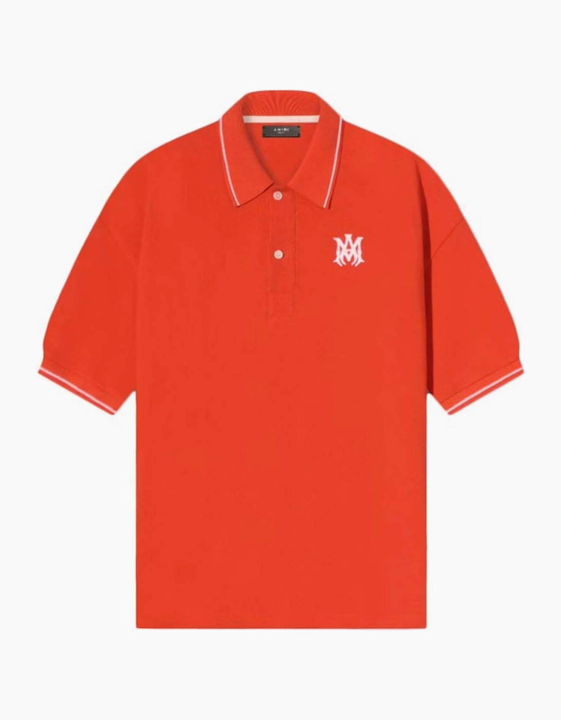 Amiri AMIRI SOLID SHORT SLEEVE MA LOGO POLO ORANGE - Red
