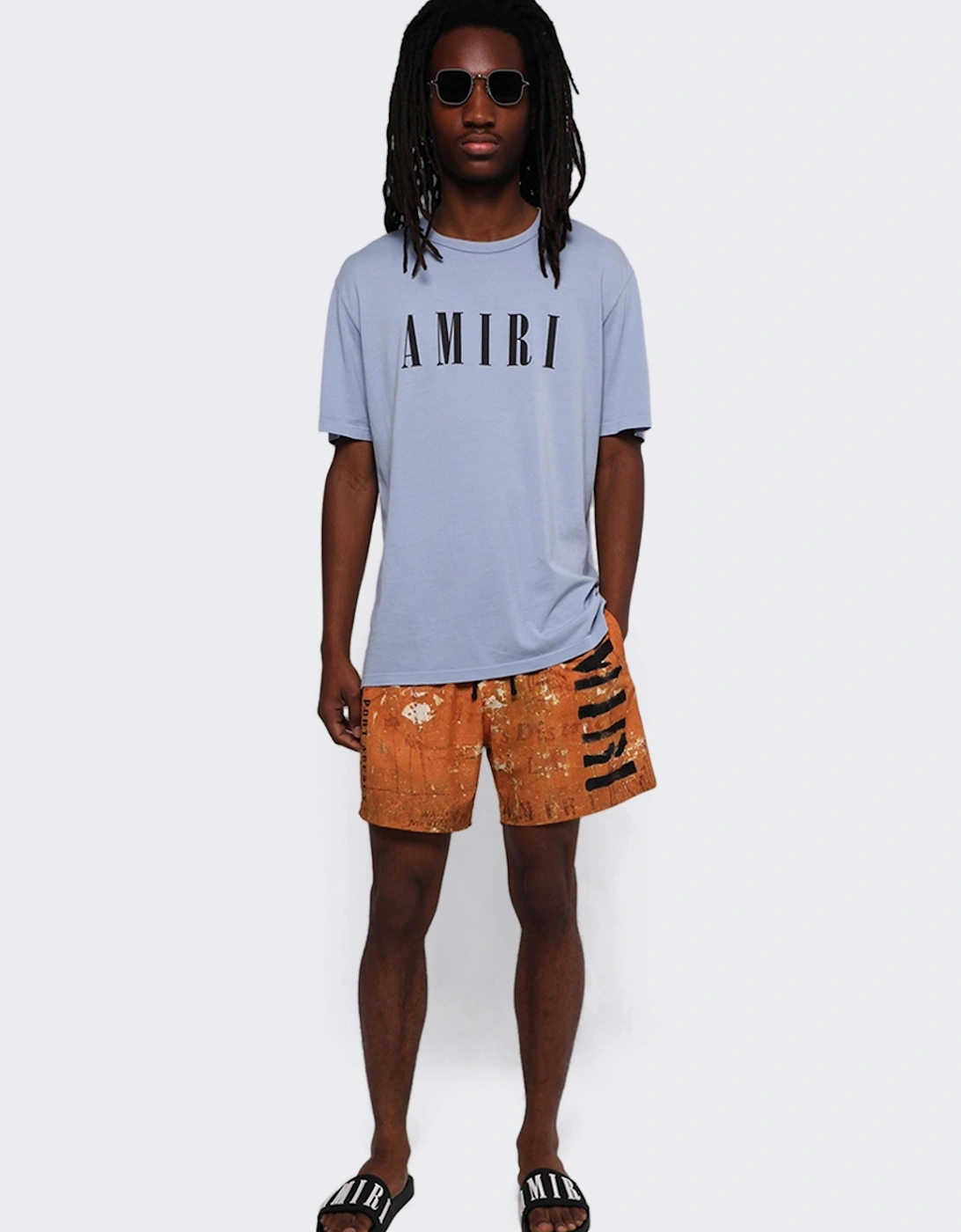 STENCIL MILITARY SWIM SHORTS ORANGE