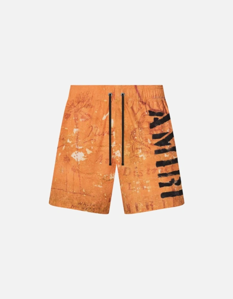STENCIL MILITARY SWIM SHORTS ORANGE