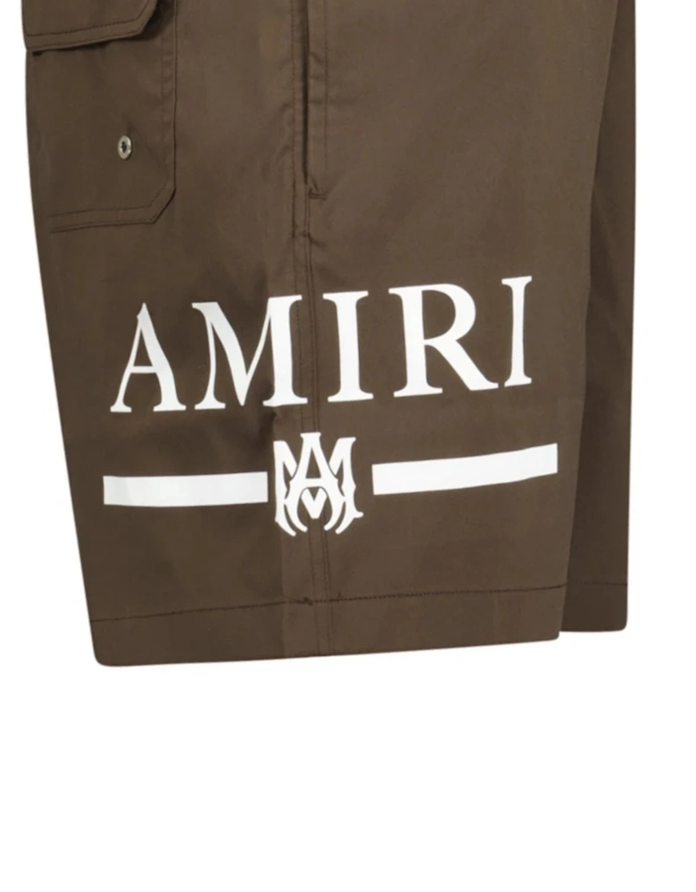 MA BAR LOGO SWIM SHORTS BROWN