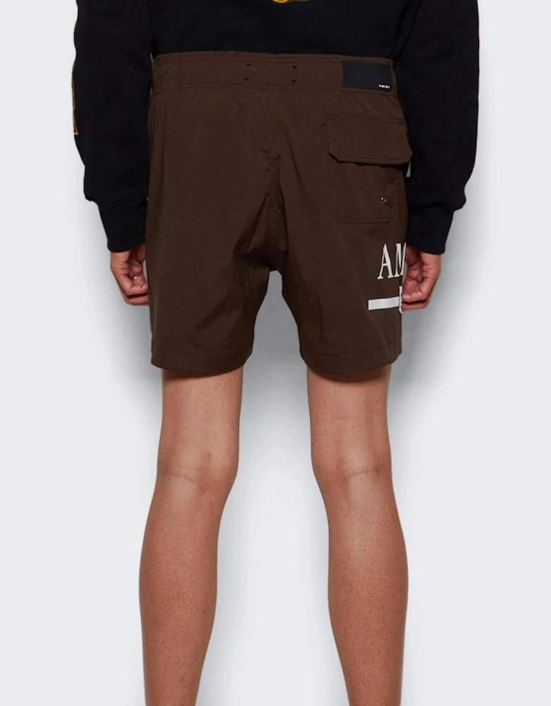 MA BAR LOGO SWIM SHORTS BROWN