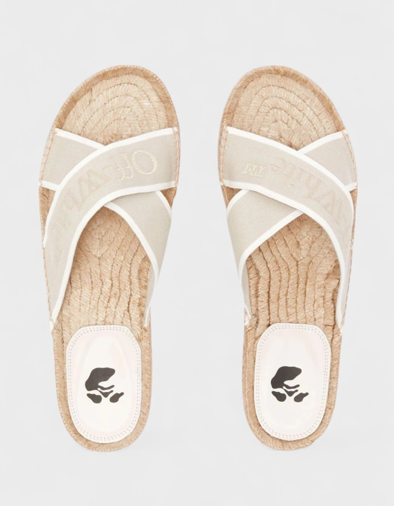 Criss Cross Espadrillas Beige White