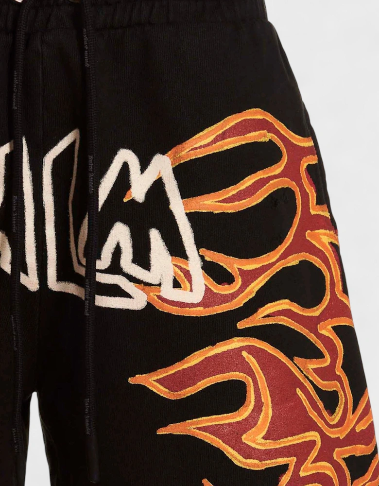 Graffiti Flames Sweatshorts Black
