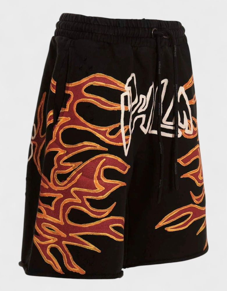 Graffiti Flames Sweatshorts Black