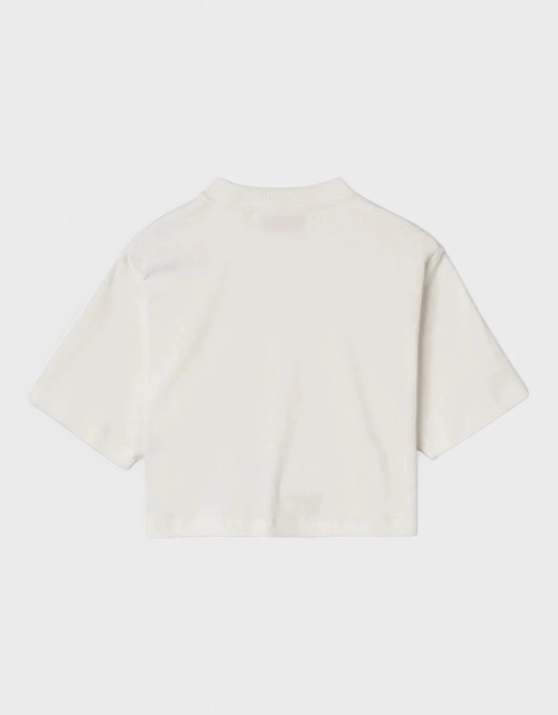 Off Stamp Ribbed Cropped Tee White/Black