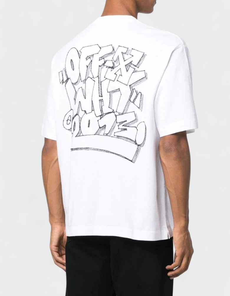 Graffiti Over Skate Short Sleeve Tee White