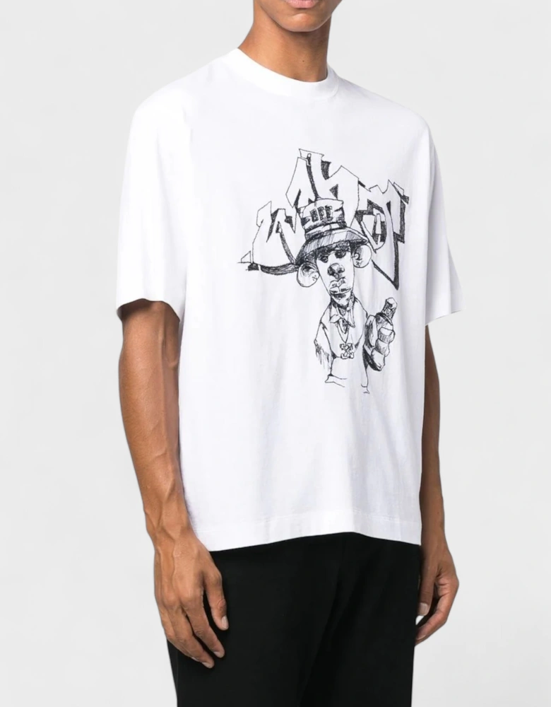 Graffiti Over Skate Short Sleeve Tee White