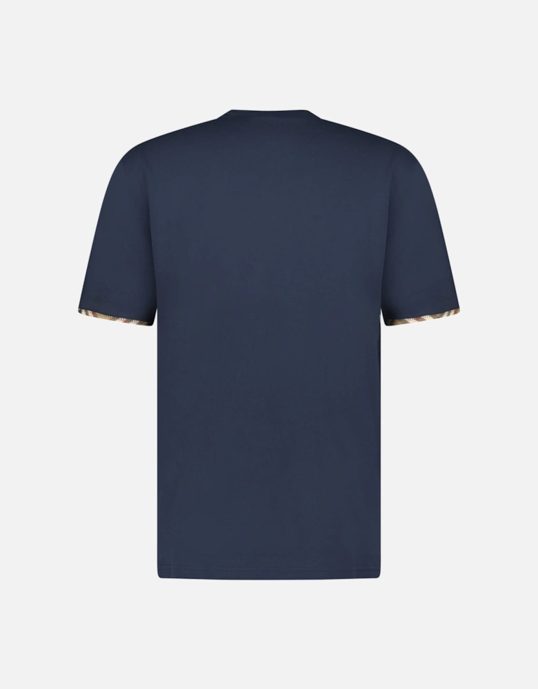 Burberry 'Ellison' Organic Cotton Check Sleeve Navy