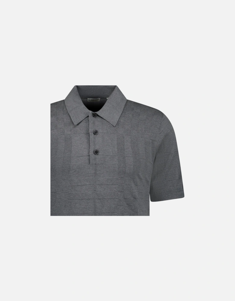 'Kieran' Knit Polo-Shirt Grey