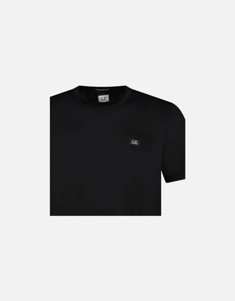 70/2 Mercerised Jersey Logo Patch T-Shirt in Black