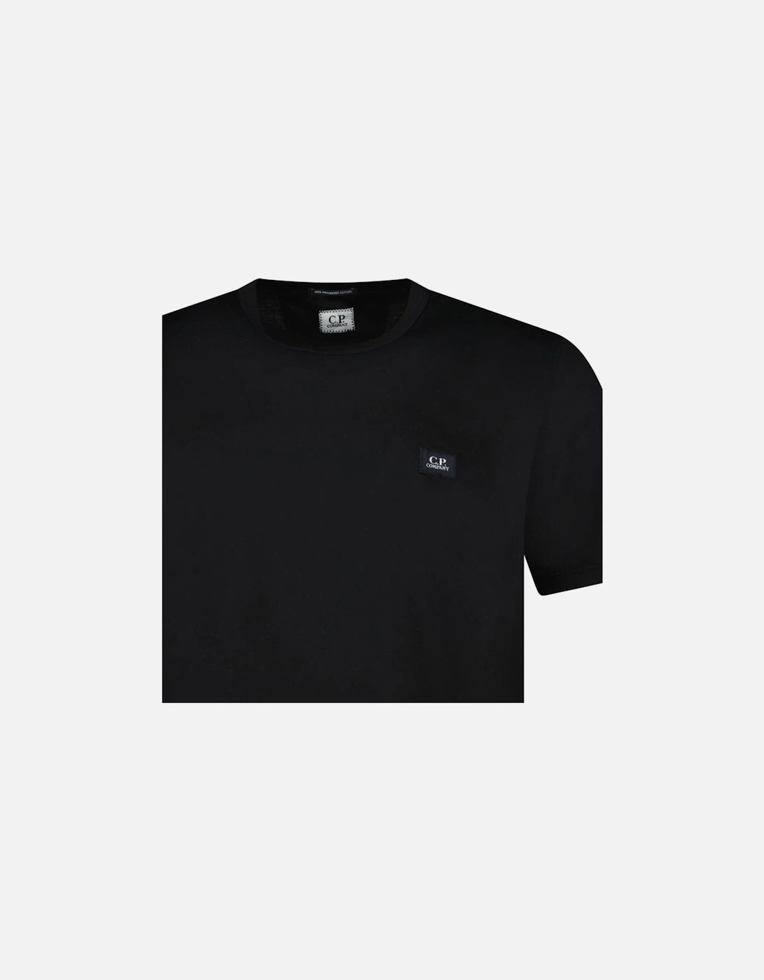 70/2 Mercerised Jersey Logo Patch T-Shirt in Black