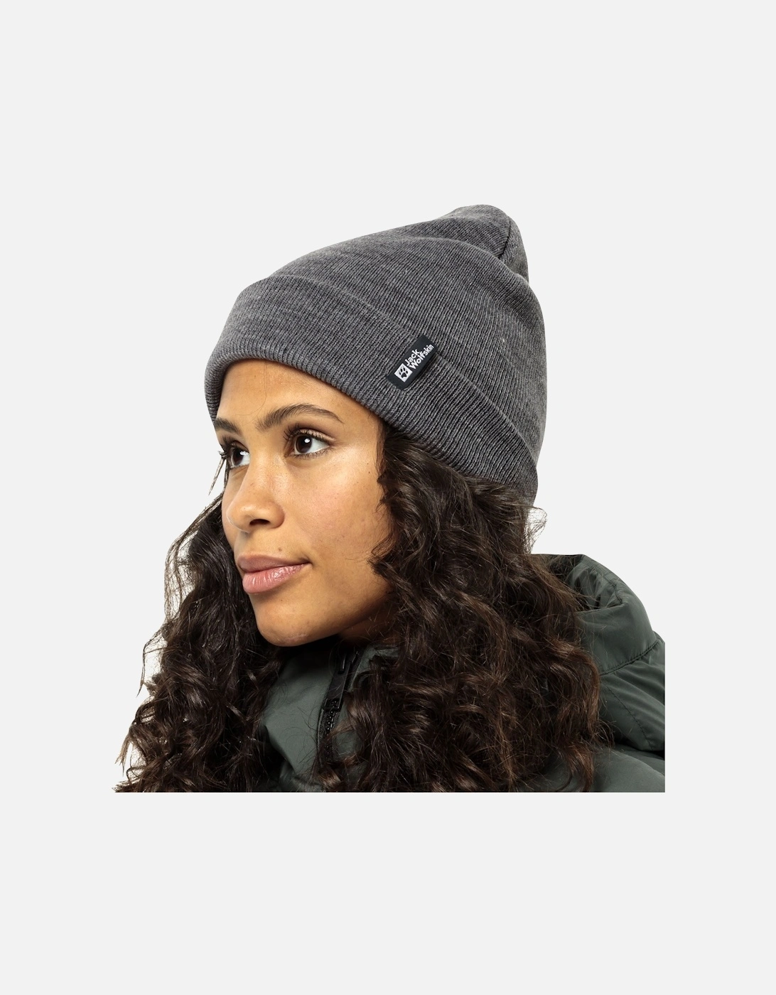Womens Rib Cuffed Beanie Hat, 2 of 1