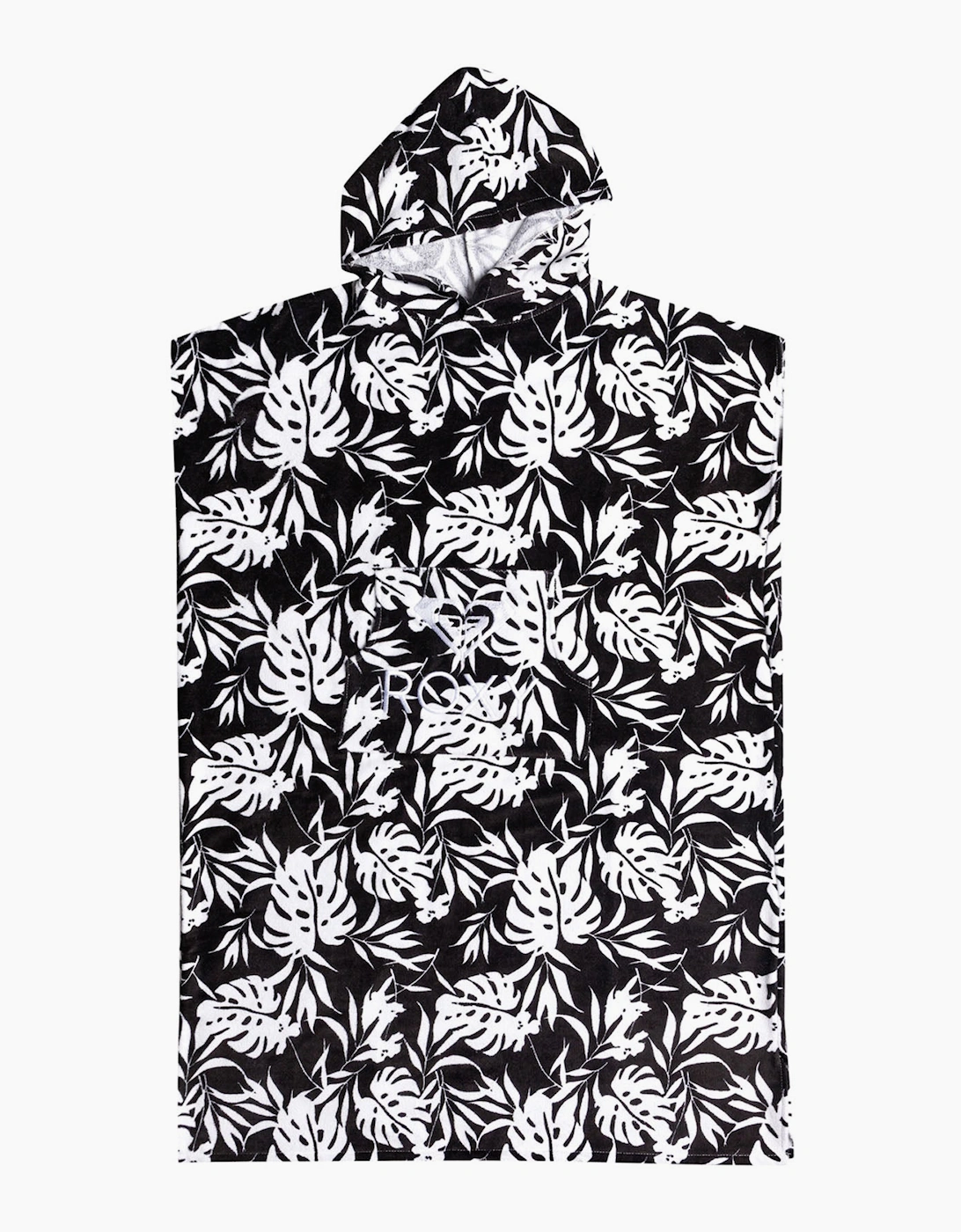 Women's Roxy Womens Warmy Sunset Printed Hooded Towel Poncho - Black/Grey - Size: ONE size