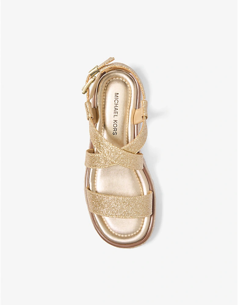 Lynn Metallic Leather Platform Espadrille Sandal