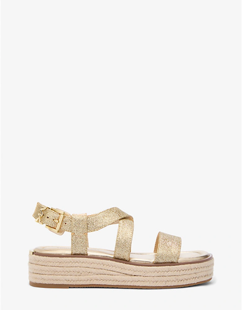 Lynn Metallic Leather Platform Espadrille Sandal