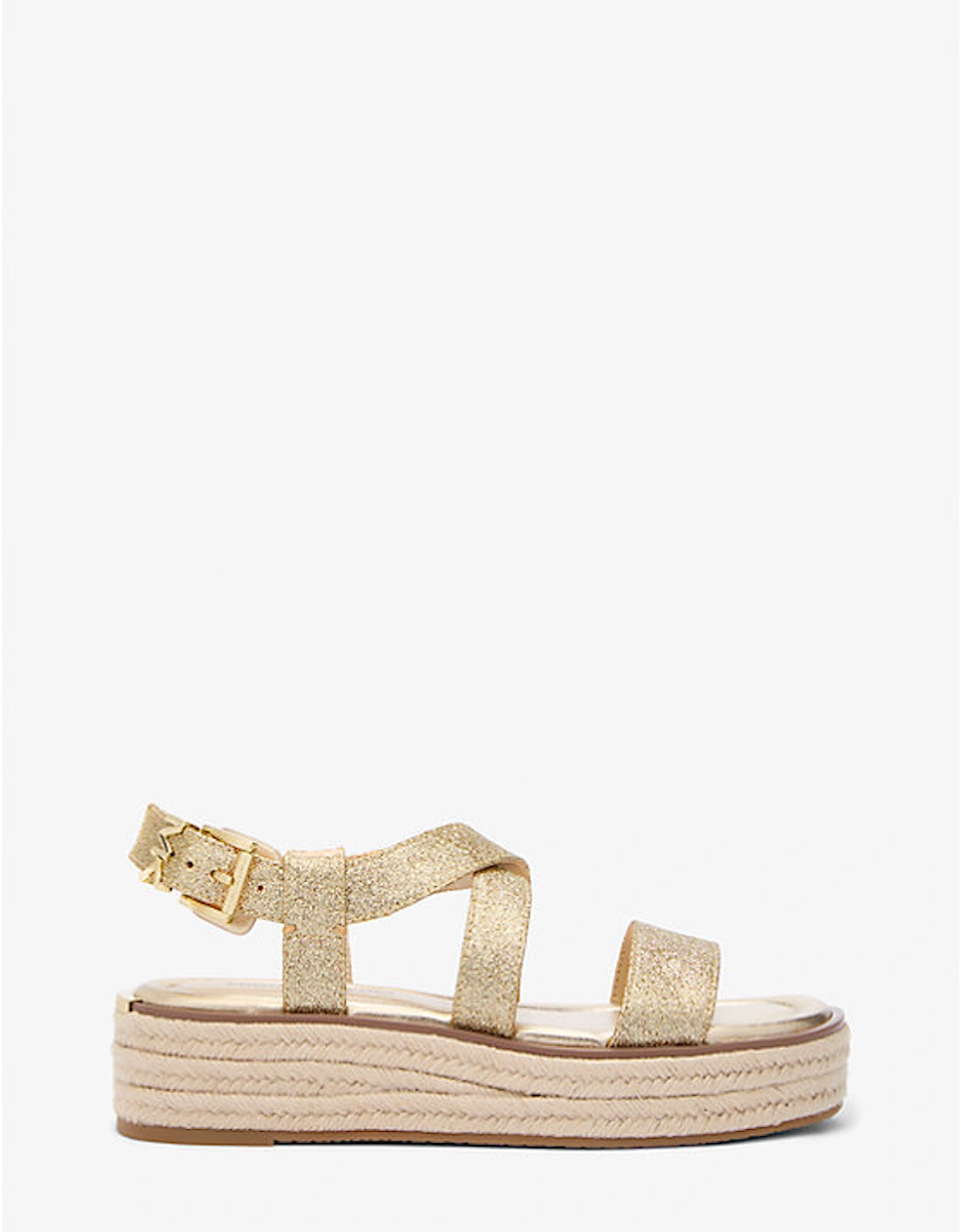 Lynn Metallic Leather Platform Espadrille Sandal