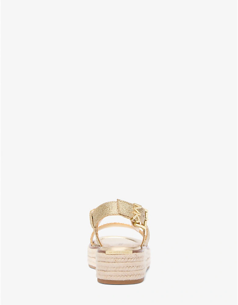 Lynn Metallic Leather Platform Espadrille Sandal
